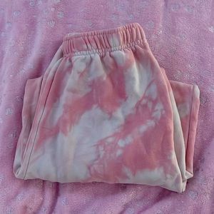 pacsun pink tie-dye sweat pants